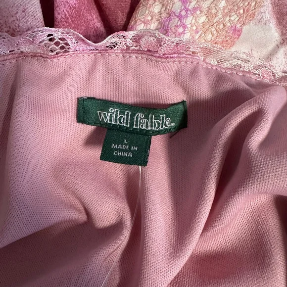 Wild Fable Women’s Y2K Style Tie-Dye Slip Dress Pink Cream NWT NEW Large Lace - Picture 4 of 12